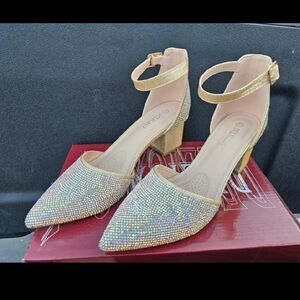 Bellini Gold and Silver Sparkle Heels